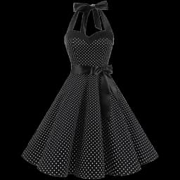 Women Polka Dot Print Summer Dress Sexy Retro White Halter Vintage Dress Robe Femme Pin Up Rockabilly Party Dress