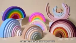 TYRY.HU 6/7/10pcs Baby Silicone Building Block Rainbow Soft Block 3D Educational Montessori Toys Baby Teether Gifts
