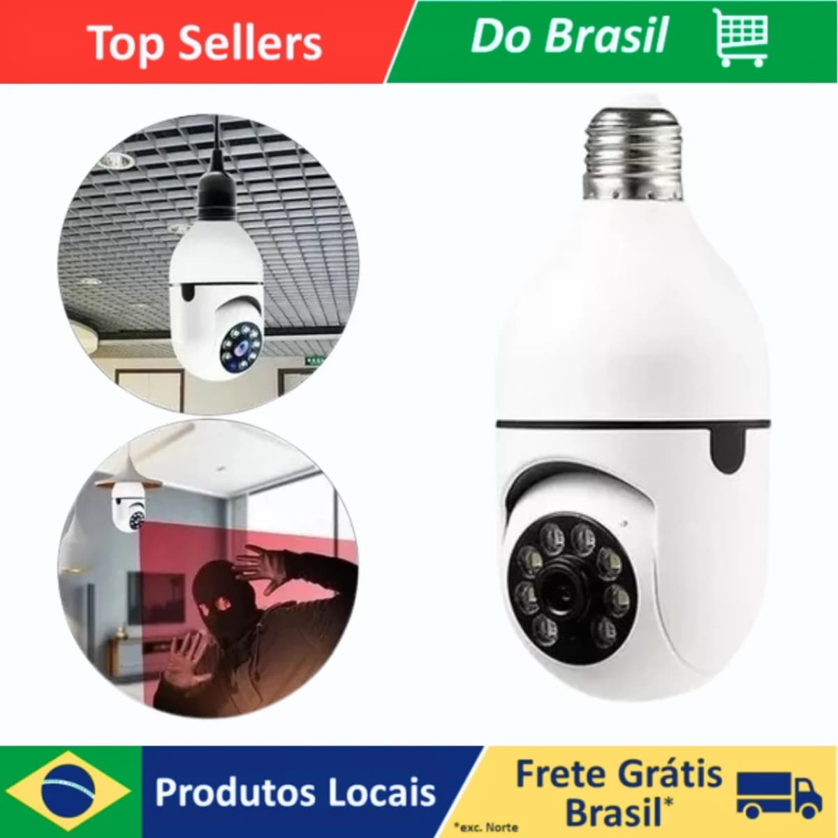 Câmera De Segurança Visão Noturna Lampada Facil Instalação