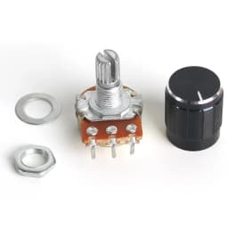 5Set WH148 Linear Potentiometer 15mm 3pin 1K 2K 5K 10K 20K 50K 100K 250K 1M With Black Aluminum alloy knob cap Potentiometer Kit