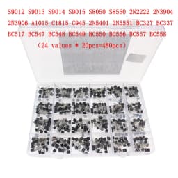 50-900PCS Transistors kit NPN PNP S8050 S8550 S9012 2N3904 2N3906 C1815 A1015 MJE13001 BC327 BC337 BC517 BC547 BC548 BC549 BC558