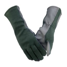 XYEHS 1 Pair Long/Short Cuff Leather Military Uniform Supply Pilot Safety Work Gloves Fire-Resistant Aramid Flight Gloves