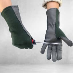 XYEHS 1 Pair Long/Short Cuff Leather Military Uniform Supply Pilot Safety Work Gloves Fire-Resistant Aramid Flight Gloves