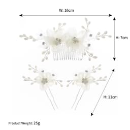 Fashion Bridal Headdress Flower Hair Comb Hairpin Set Handmade Bride Hair Accessories For Women Wedding Party Hairclips Gifts