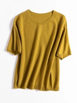 SuyaDream, 100%Merino Wool Pullovers for Woman, Round Neck, Short Sleeved Sweaters, 2025 Fall Winter Soft Warm Top, Pink, Olive