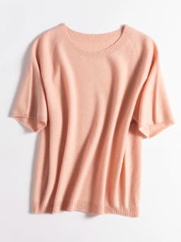 SuyaDream, 100%Merino Wool Pullovers for Woman, Round Neck, Short Sleeved Sweaters, 2025 Fall Winter Soft Warm Top, Pink, Olive