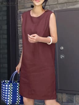 2023 Women Dress Summer ZANZEA Female Sleeveless Loose Mini Dress Office Cotton Party Streetwear Dress Casual Vestidos Sundress