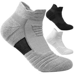 3 Pairs Men's Comfort Fit Cushion Performance Athletic Crew Socks For Outdoor Sports