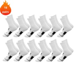 3 Pairs Men's Comfort Fit Cushion Performance Athletic Crew Socks For Outdoor Sports