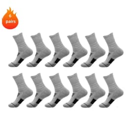 3 Pairs Men's Comfort Fit Cushion Performance Athletic Crew Socks For Outdoor Sports