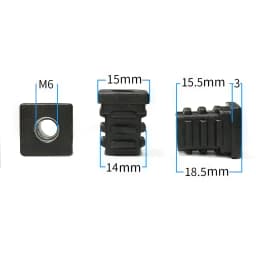 10 or 5pcs M5 M6 M8 Plastic Square Pipe Plugs with Nut Hole Blanking End Inserts Caps Pipe Cover Furniture Leg Feet Tube Plug