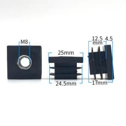 10 or 5pcs M5 M6 M8 Plastic Square Pipe Plugs with Nut Hole Blanking End Inserts Caps Pipe Cover Furniture Leg Feet Tube Plug