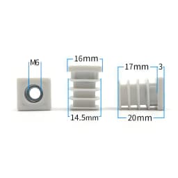 10 or 5pcs M5 M6 M8 Plastic Square Pipe Plugs with Nut Hole Blanking End Inserts Caps Pipe Cover Furniture Leg Feet Tube Plug