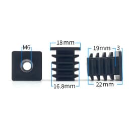 10 or 5pcs M5 M6 M8 Plastic Square Pipe Plugs with Nut Hole Blanking End Inserts Caps Pipe Cover Furniture Leg Feet Tube Plug
