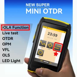 OFW Mini OTDR Optic Otdr Optical Reflector Active Fiber Live Tester 1550nm 20dB Optical Reflectometer Touch Screen OPM VFL iOLA