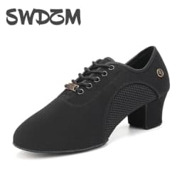 Women Dance Shoes Black Modern Ballroom Salsa Dancing Shoes Boys Latin Jazz Training Shoes Adults Tango Dance Sneakers Men
