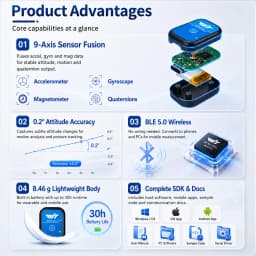 Bluetooth 5.0 Accelerometer Sensor 50m Range WT9011DCL Gyroscope Angle Sensor Electronic Compass Magnetometer Inclinometer
