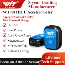 Bluetooth 5.0 Accelerometer Sensor 50m Range WT9011DCL Gyroscope Angle Sensor Electronic Compass Magnetometer Inclinometer
