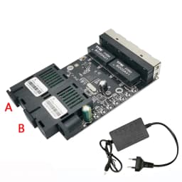 Fiber Optical Ethernet Switch Media Converter Single Mode 4 RJ45 and 2 SC Fiber Port 10/100M PCBA 2F4E