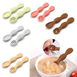 Silicone Baby Sucker Silicone Dining Plate Rice Spoon Set Cute Cartoon Children Dishes Smile Face Baby Tableware Retro Kid Bowl