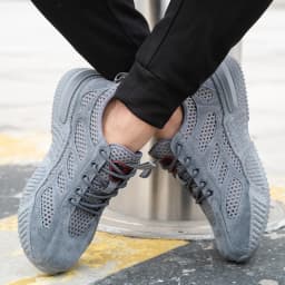 Summer Work Shoes with Protection Breathable Lightweight Safety ShoesSteel Toe Cap Working Male Construction Work Mesh Sneakers