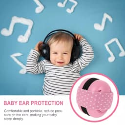 Infant Ear Muffs Noise Cancelling Soft Padded Design Baby Ear Protection Headphones with Elastic Headband