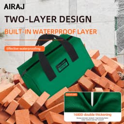 AIRAJ Tool Bag Large Capacity Thickened Wear-Resistant Oxford Cloth Multifunctional Portable Electrician Storage Bag