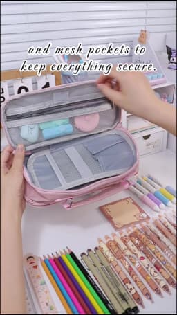 Portable Large Capacity Pencil Case Upper Pen Box Multifunctional Stationery Bag Boy Back to School Office Supplies Stationery