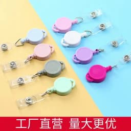 Retractable Key Ring ID Name Card Anti-Lost Clip Durable Lanyards Clip Staff Card Badge Holder Accessories Office Supplies