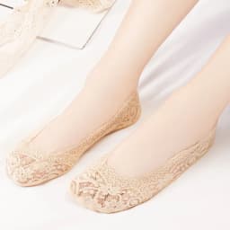 5 Pairs/Lot Socks Women's Ankle Short No-Show Invisible Foot Summer Thin Cotton Set White Low Cut Boat Lace Silicone Non-Slip