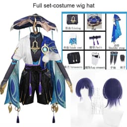 Wanderer Cosplay Costume Full Set with Hats Scaramouche Cosplay Costume Balladeer Cosplay Kimono Halloween