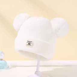 Autumn Winter Baby Warm Knitted Hats With Pom Kids Knit Beanie Hat Solid Color Children Hat For Boys Girls Accessories
