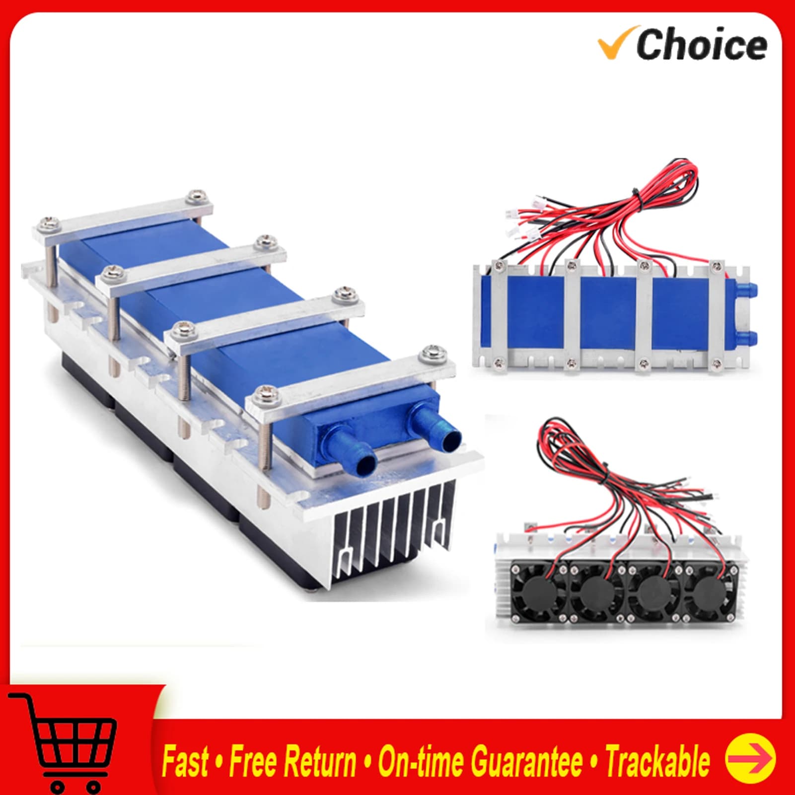 288W/144W Thermoelectric Peltier Refrigeration Cooler 12VDC 30A/15A Semiconductor Cooling System DIY for Air Conditioning Fan