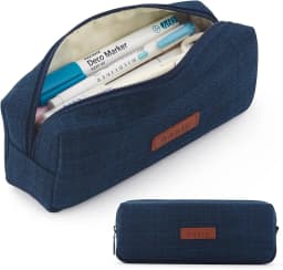 Canvas Pencil Case Student Pouch Coin Cosmetic Bag Office Stationery Organizer For Teen Girl Boy School Supplies