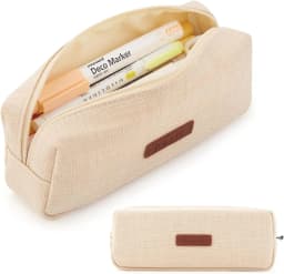 Canvas Pencil Case Student Pouch Coin Cosmetic Bag Office Stationery Organizer For Teen Girl Boy School Supplies