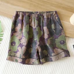 2026 Japanese Summer New Women's Shorts 100% Cotton Vintage Yarn Weaving Printed Sleepwear Thin Loose Pocket Shorts Home Pants