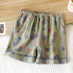 2026 Japanese Summer New Women's Shorts 100% Cotton Vintage Yarn Weaving Printed Sleepwear Thin Loose Pocket Shorts Home Pants