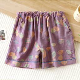 2026 Japanese Summer New Women's Shorts 100% Cotton Vintage Yarn Weaving Printed Sleepwear Thin Loose Pocket Shorts Home Pants