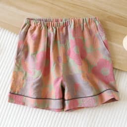 2026 Japanese Summer New Women's Shorts 100% Cotton Vintage Yarn Weaving Printed Sleepwear Thin Loose Pocket Shorts Home Pants