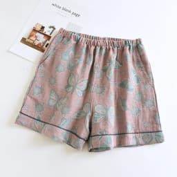2026 Japanese Summer New Women's Shorts 100% Cotton Vintage Yarn Weaving Printed Sleepwear Thin Loose Pocket Shorts Home Pants