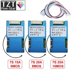 BMS 7S 24V 15A 20A 25A Li-ion Lmo Ternary Lithium 18650 Battery Charger Protection Board Balance And NTC Temperature Protect