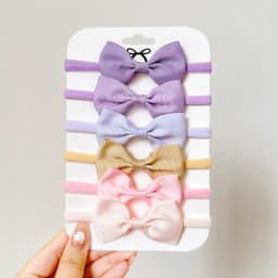 4/5/6Pcs/Set Solid Color Kids Headwear Elastic Hair Bands for Baby Cute Ribbon Bowknot Headband Infant Girls Hair Accessories
