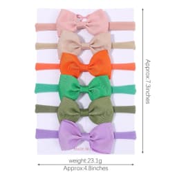 4/5/6Pcs/Set Solid Color Kids Headwear Elastic Hair Bands for Baby Cute Ribbon Bowknot Headband Infant Girls Hair Accessories
