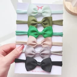 4/5/6Pcs/Set Solid Color Kids Headwear Elastic Hair Bands for Baby Cute Ribbon Bowknot Headband Infant Girls Hair Accessories