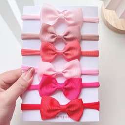 4/5/6Pcs/Set Solid Color Kids Headwear Elastic Hair Bands for Baby Cute Ribbon Bowknot Headband Infant Girls Hair Accessories