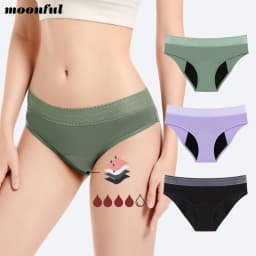 Period Underwear Cotton Menstrual Panties Woman Strong Absorption Underwear Menstrual Brief Leak Proof Menstruation Panties Girl