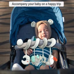 Baby Car Seat Toy Activity Spiral Plush Hanging Wrap Around Pram Pushchair Stroller Sensory Early Education Toy for Toddler Gift