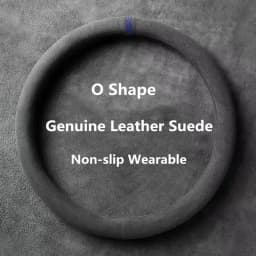 Car Steering Wheel Covers Cowhide Suede Steering Wheel Cover Wrap Universal 37-38cm Breathable Steering Covers Car Accessories