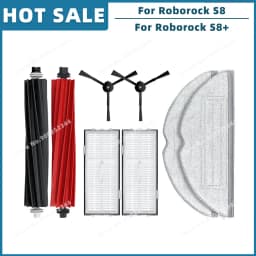 Compatible For Roborock S8 / S8 Plus Replacement Spare Parts Roller Main Side Brush Hepa Filter Mop Cloth Dust Bag Accessories
