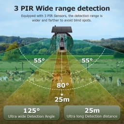 INQMEGA4G 2K 5MP PIR Motion Activated  Trigger Time Night Vision IP66 Hunting Trail Wildlife Battery Solar Camera Forest
